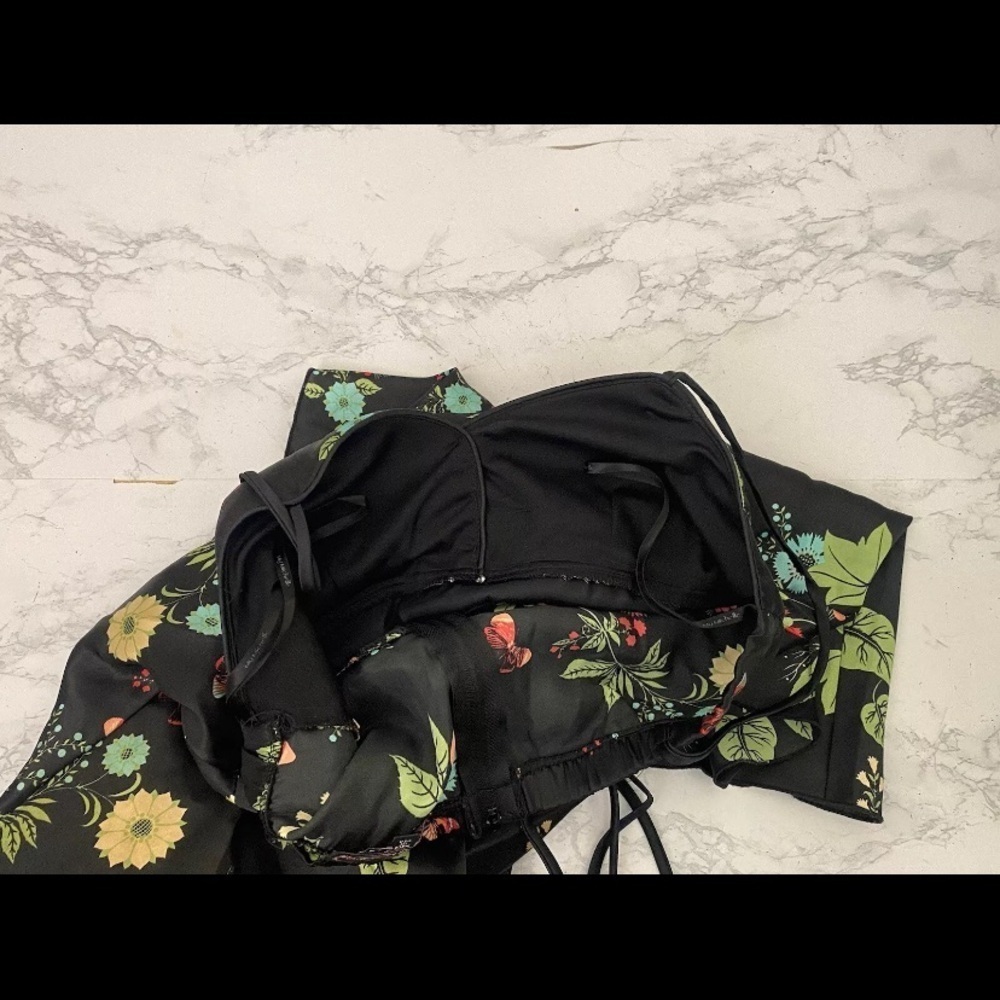 My Michelle Floral Strappy Sun Slip Dress Black Juniors 5/6 Floral Goth Emo​​​​​ - Picture 9 of 13